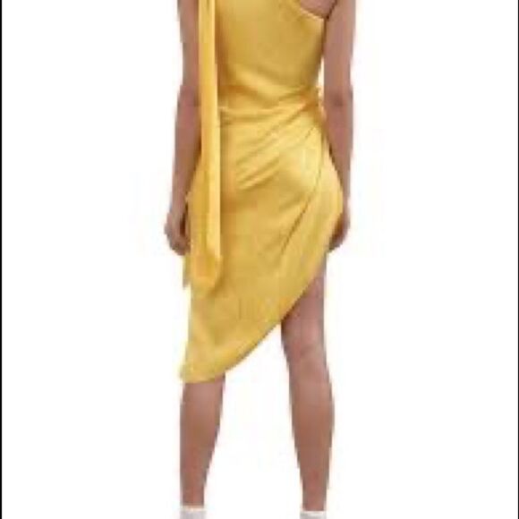 RONNY KOBO Zoey One Shoulder Dress NEW BEAUTIFUL Yellow SMALL - Picture 5 of 8